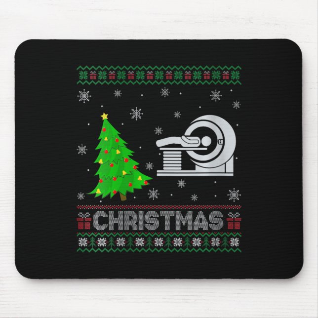 Womens Mri Tech Xmas Tree Lighting Ugly Christmas  Mouse Mat (Front)