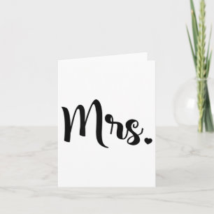 Womens Mrs. Engagement Wedding Bridal Shower Bride Card