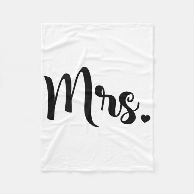 Womens Mrs. Engagement Wedding Bridal Shower Bride Fleece Blanket (Front)