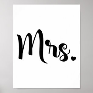 Womens Mrs. Engagement Wedding Bridal Shower Bride Poster