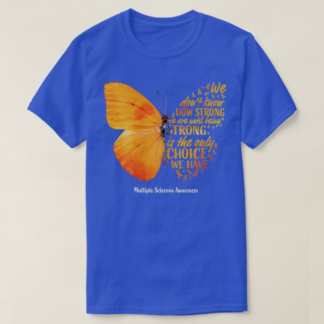 Womens MS Butterfly Orange Ribbon Multiple Scleros T-Shirt (Design Front)