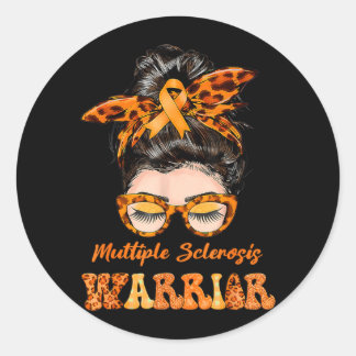 Womens Ms Warrior Multiple Sclerosis Awareness Classic Round Sticker