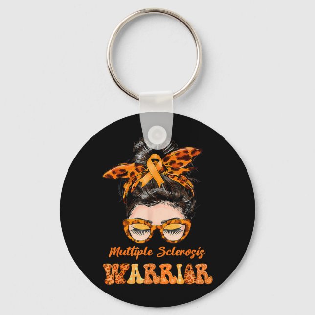 Womens Ms Warrior Multiple Sclerosis Awareness Key Ring (Front)