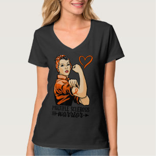Womens MS Warrior Wear Orange Multiple Sclerosis A T-Shirt