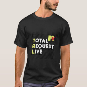 Womens MTV TRL Black Stripes V Neck T-Shirt