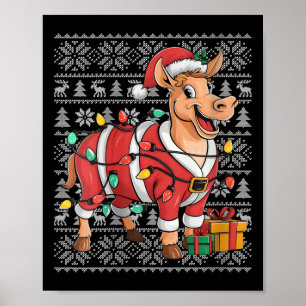 Womens Mule Xmas Sweater Style Ugly Santa Mule Chr Poster