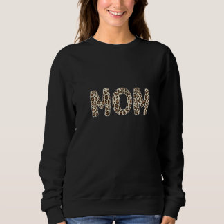 Womens Mum Animal Print Leopard Pattern Mother Day Sweatshirt