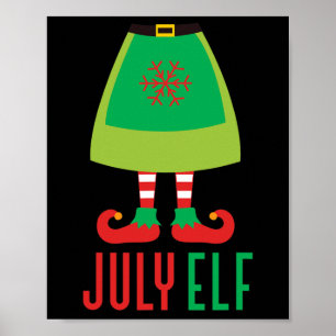 Womens Mum July Elf Christmas In July Poster