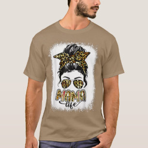 Womens Mum Life Bleached Mum Life Leopard Messy B T-Shirt
