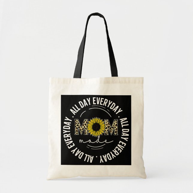 Womens Mum Mode All Day Everyday leopard mother's Tote Bag (Front)