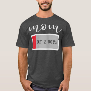 Womens Mum of 2 Boys from Son Mothers Day Birthday T-Shirt