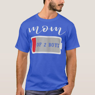 Womens Mum of 2 Boys from Son Mothers Day Birthday T-Shirt