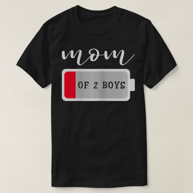 Womens Mum of 2 Boys from Son Mothers Day Birthday T-Shirt (Design Front)