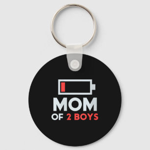 Womens mum of 2 boys gift from son mothers day key ring