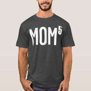 Womens Mum of 5 Kids Cute Funny Mothers Day Gift T-Shirt