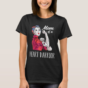 Womens Mum Of A Heart Warrior Chd Heart Disease T-Shirt