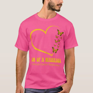 Womens Mum Of A Warrior Childhood Cancer Awareness T-Shirt