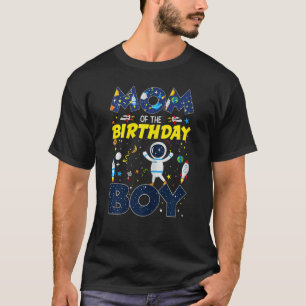 Womens Mum Of The Birthday Boy Science Space Match T-Shirt