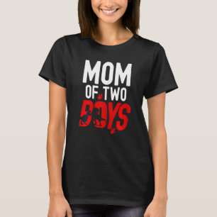 Womens Mum Of Two Boys Rex Dinosaur For Mother's D T-Shirt