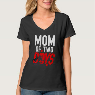 Womens Mum Of Two Boys Rex Dinosaur For Mother's D T-Shirt