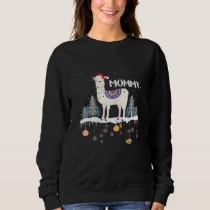Womens Mummy Llama Christmas Matching Family Pajam Sweatshirt