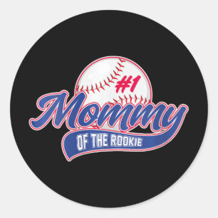 Womens Mummy Of Rookie 1st Birthday 1 Baseball Mat Classic Round Sticker