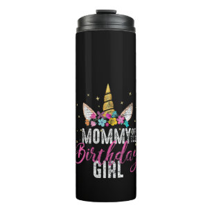 Womens Mummy Of The Birthday Girl Mother Gift Unic Thermal Tumbler