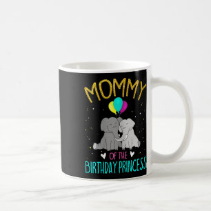 Womens Mummy Of The Birthday Princess Elephant Bir Coffee Mug