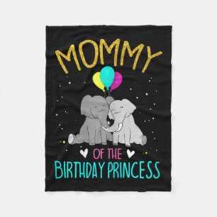 Womens Mummy Of The Birthday Princess Elephant Bir Fleece Blanket