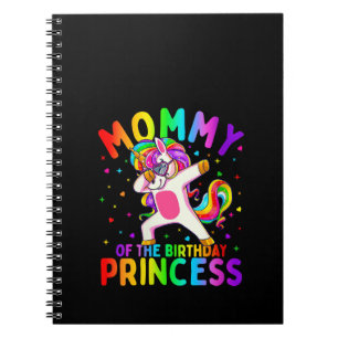 Womens Mummy of the Birthday Princess Girl Dabbing Notebook