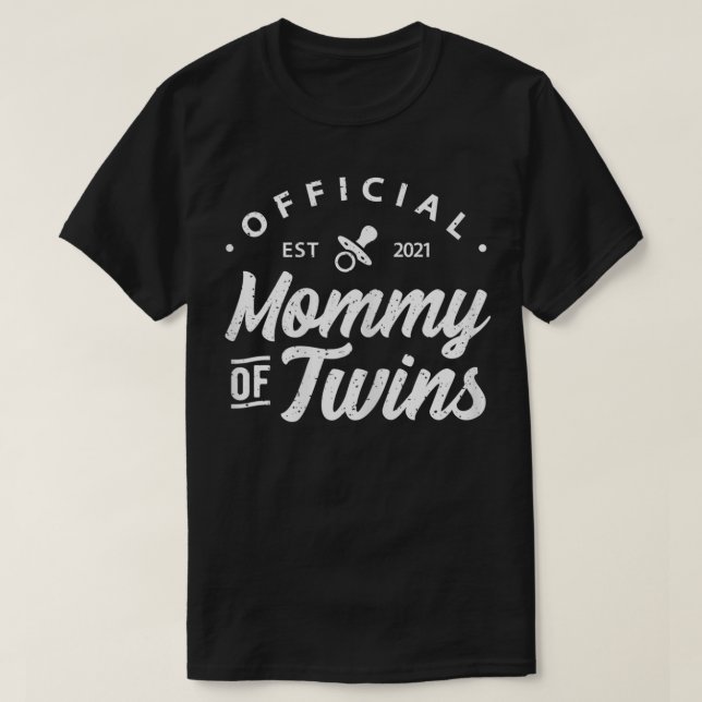 Womens Mummy of Twins  Funny New Mum To Be Epectin T-Shirt (Design Front)