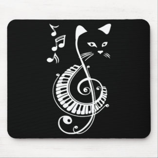Womens Musical Cat Treble Clef Music Animal Lovers Mouse Mat