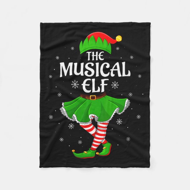 Womens Musical Elf Christmas Family Girls Women El Fleece Blanket (Front)