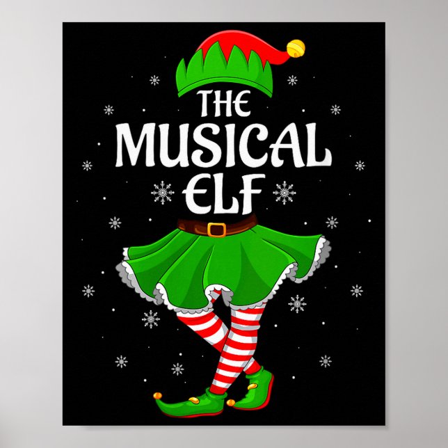 Womens Musical Elf Christmas Family Girls Women El Poster (Front)