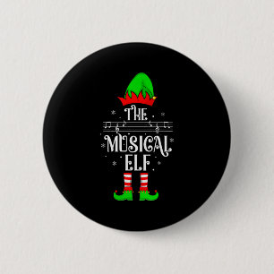 Womens Musical Elf Xmas Christmas Matching Family  6 Cm Round Badge