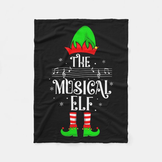 Womens Musical Elf Xmas Christmas Matching Family  Fleece Blanket (Front)