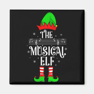 Womens Musical Elf Xmas Christmas Matching Family Magnet