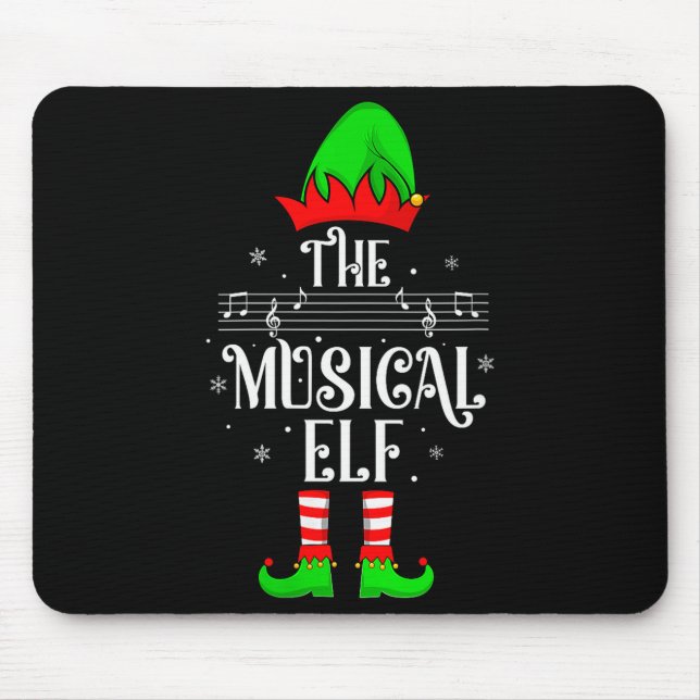 Womens Musical Elf Xmas Christmas Matching Family  Mouse Mat (Front)