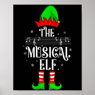 Womens Musical Elf Xmas Christmas Matching Family  Poster