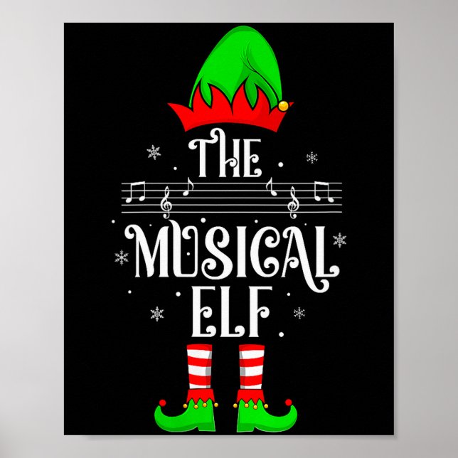Womens Musical Elf Xmas Christmas Matching Family  Poster (Front)