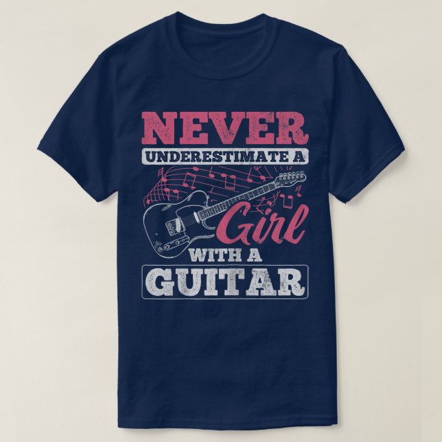 Womens Musician Band Player Guitarist Girl With Gu T-Shirt (Design Front)