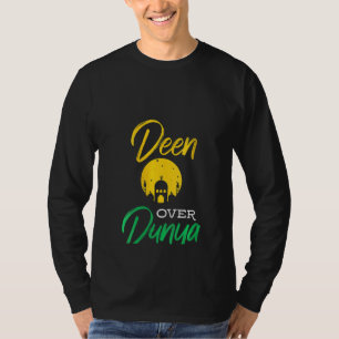 Womens Muslim Religion Deen Over Dunya Allah Belie T-Shirt