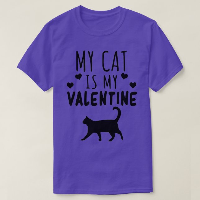 Womens My Cat Is My Valentine Kitten Lover Heart V T-Shirt (Design Front)