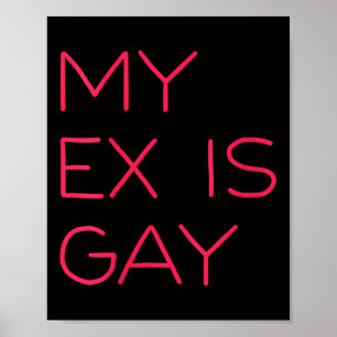 Womens My Ex Is Gay Apparel V-neck Poster