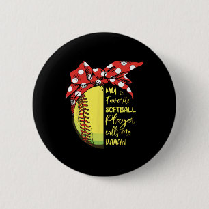Womens My Favorite Softll Player Calls Me Mamaw 6 Cm Round Badge