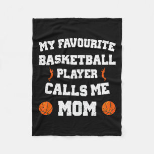 Womens my favourite basketball player calls me mum fleece blanket