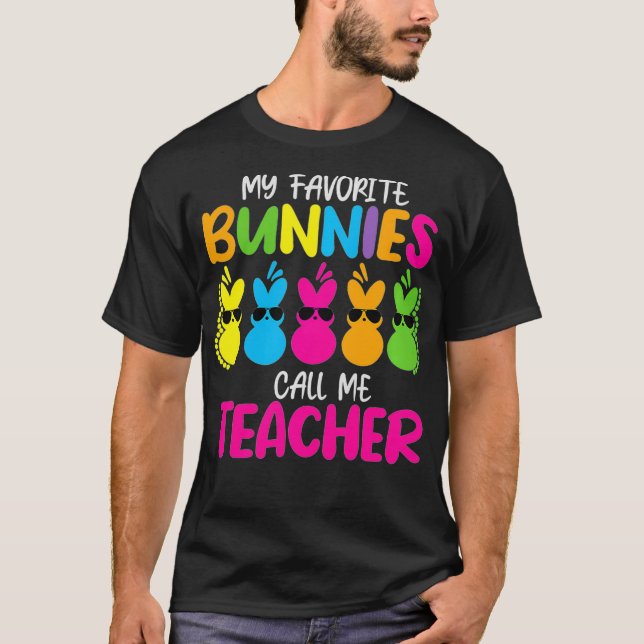 Womens My Favourite Bunnies Call Me Funny Teacher  T-Shirt (Front)