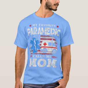 Womens My Favourite Paramedic Calls Me Mum USA Fla T-Shirt