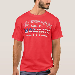 Womens My Favourite People Call Me Mammie USA Flag T-Shirt