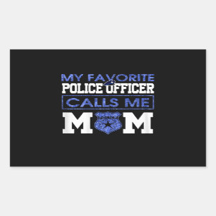 Womens My Favourite Police Officer Calls Me Mum Rectangular Sticker